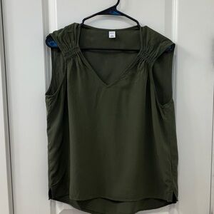 Old Navy Dark Green V-Neck Blouse